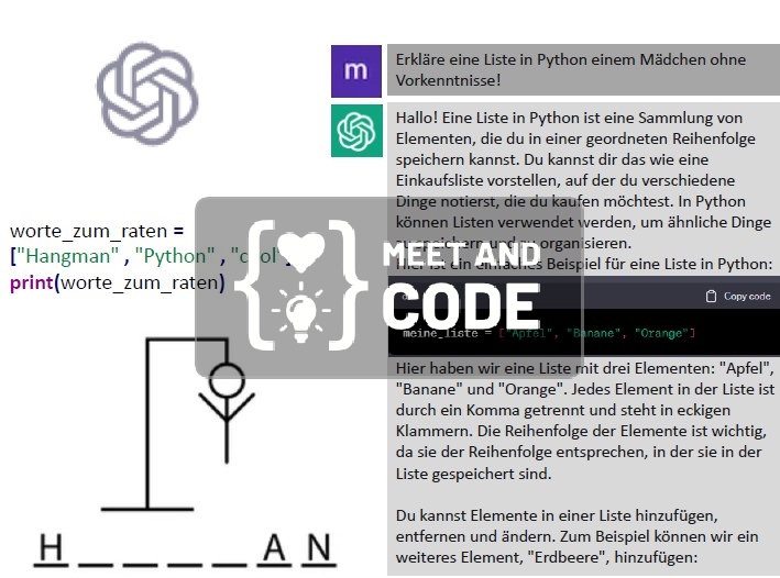 GIRLS ONLY -  Galgenmännchen in Python mit ChatGPT